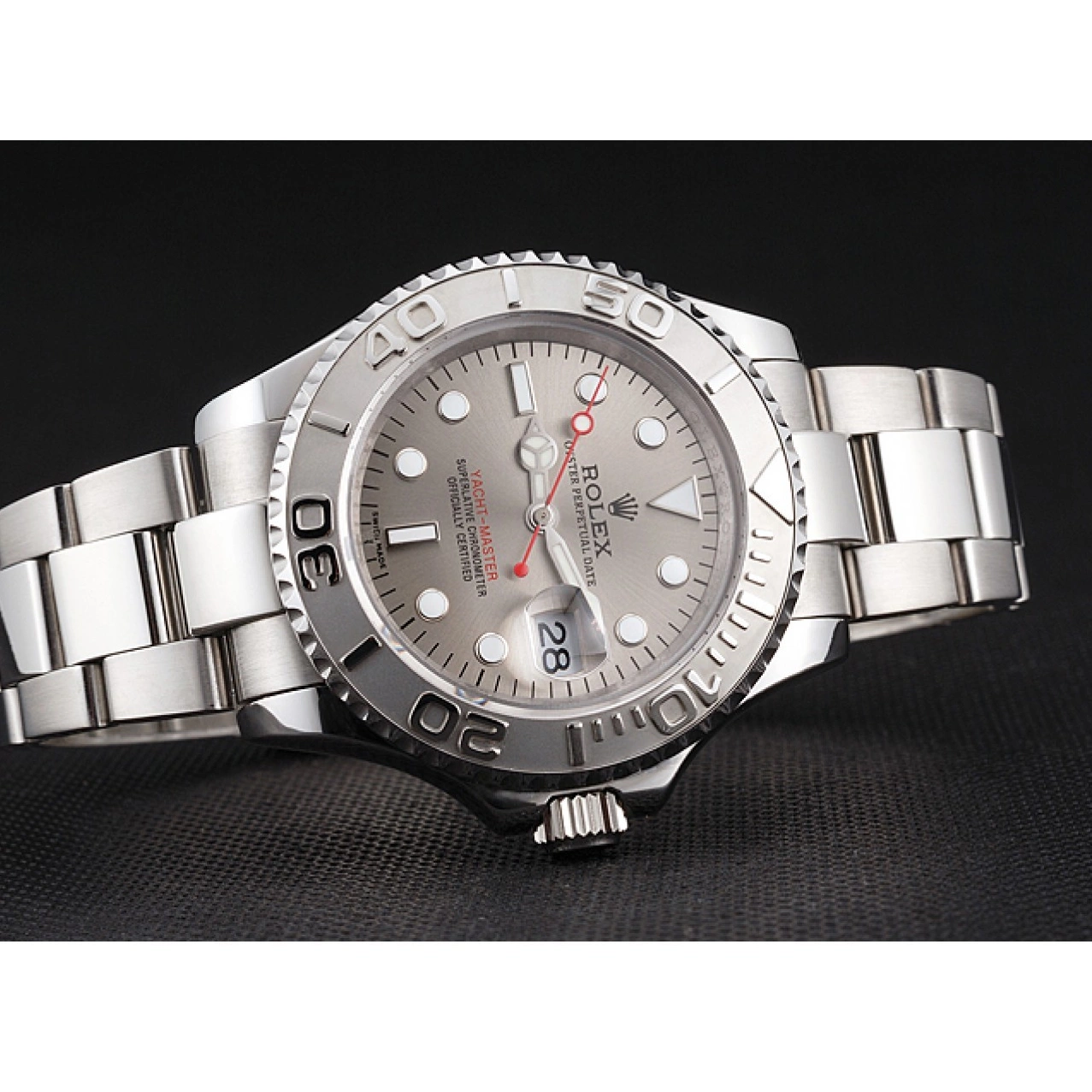 Aaa replica watch Gray Case Steel And Stainless Swiss Bracelet Dial Rolex Yacht-Master 0715